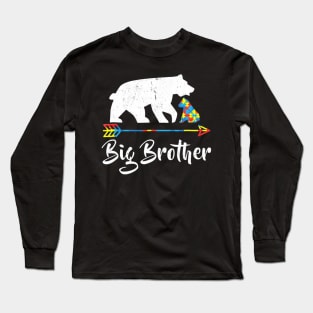 Big Brother Bear Autism Awareness T Shirt Proud Autism Mom Long Sleeve T-Shirt